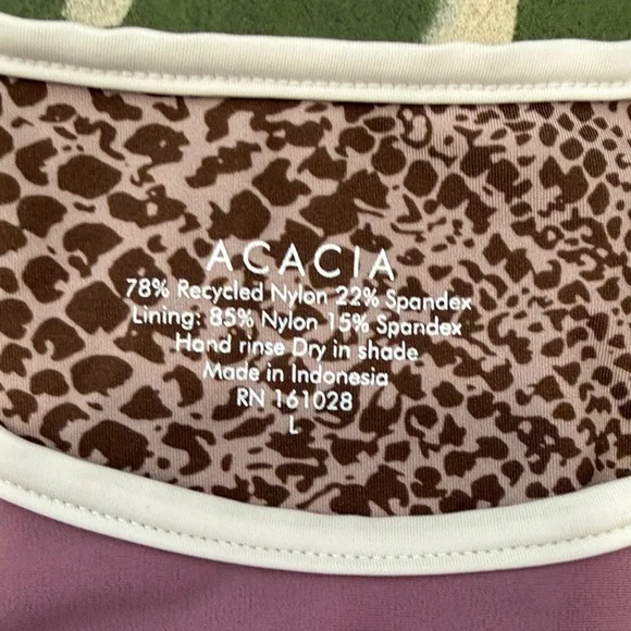 Acacia Swimwear Leopard Print Bikini Bottom with White Trim - Picture 2 of 3